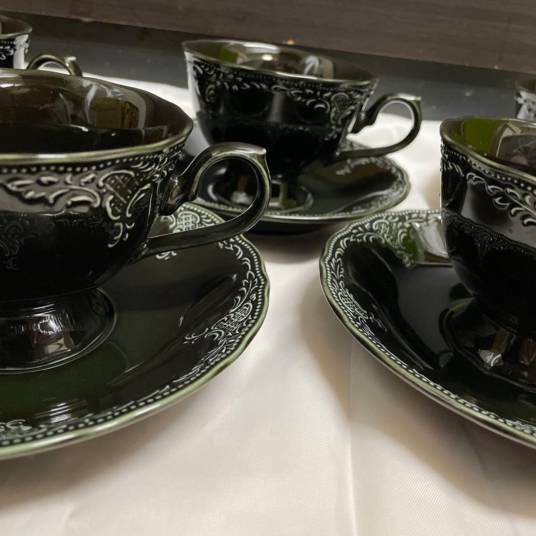Francfranc ティーカップ　5客　セット　黒