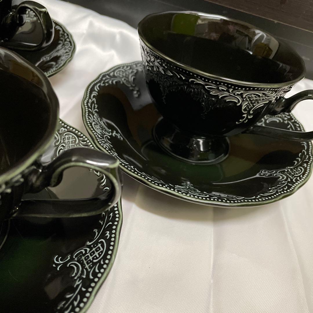 Francfranc ティーカップ　5客　セット　黒