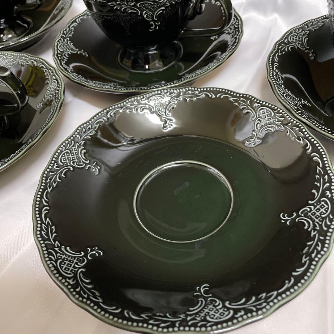 Francfranc ティーカップ　5客　セット　黒