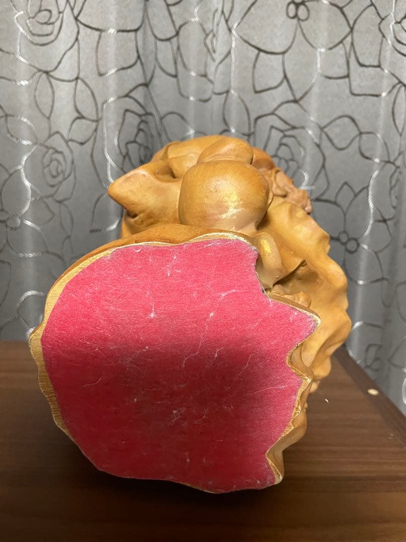 木彫りの布袋様（ほていさん）／福の神／開運・縁起物インテリア