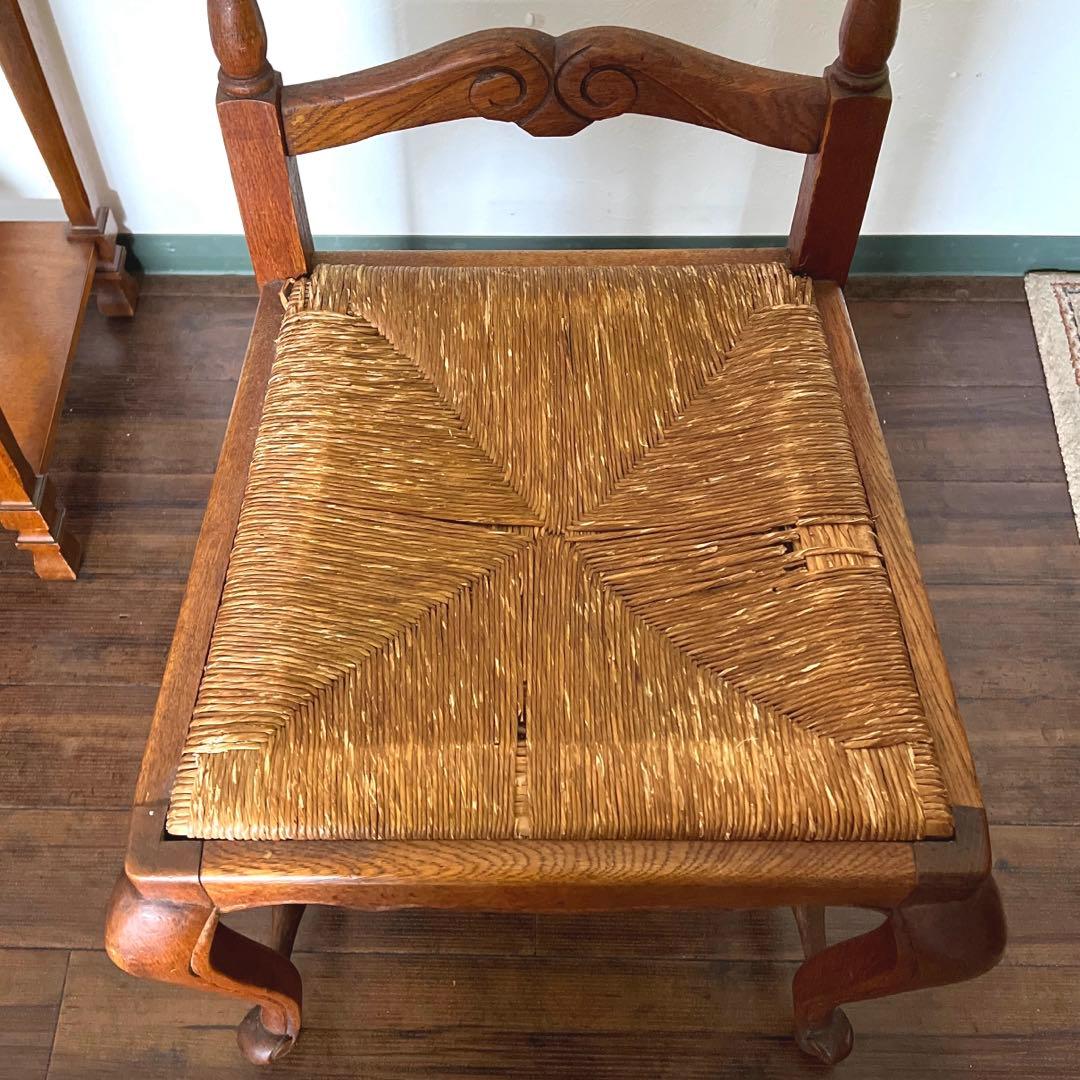 k194r124 フレンチアンティーク ラッシュシート ダイニングチェア 1脚