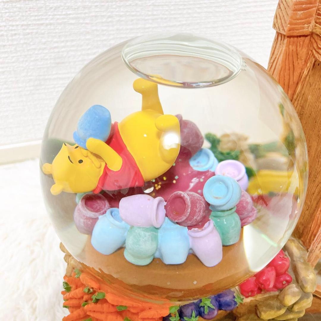 【希少】 ディズニー プーさん スノードーム 陶器 オルゴール 動作品