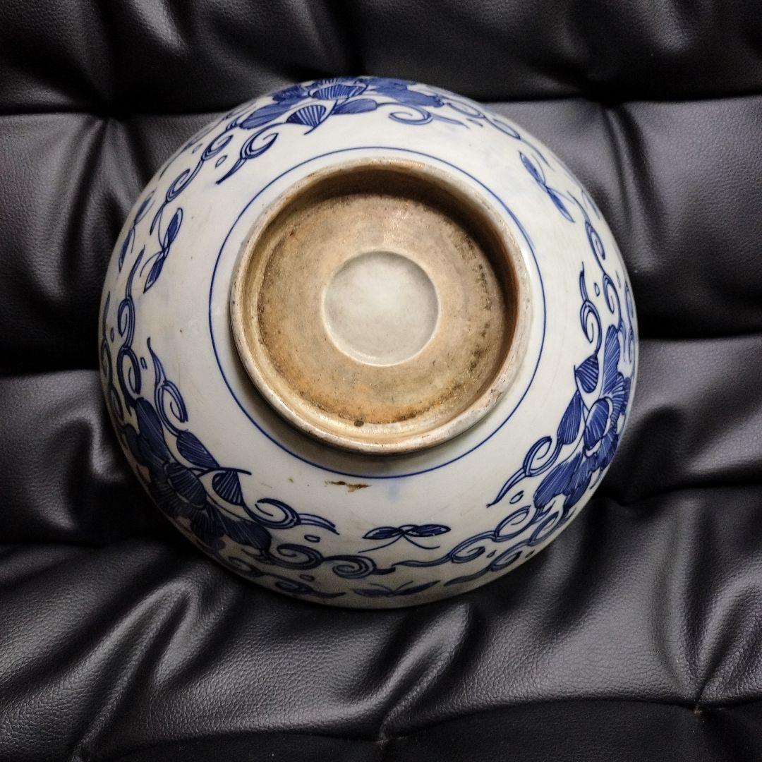 古砥部 共箱 明治初期 染付花文印深鉢 古美術 骨董 - メルカリ