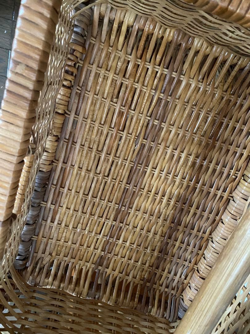 ラタン 4段収納ラック キャスター付き　中古