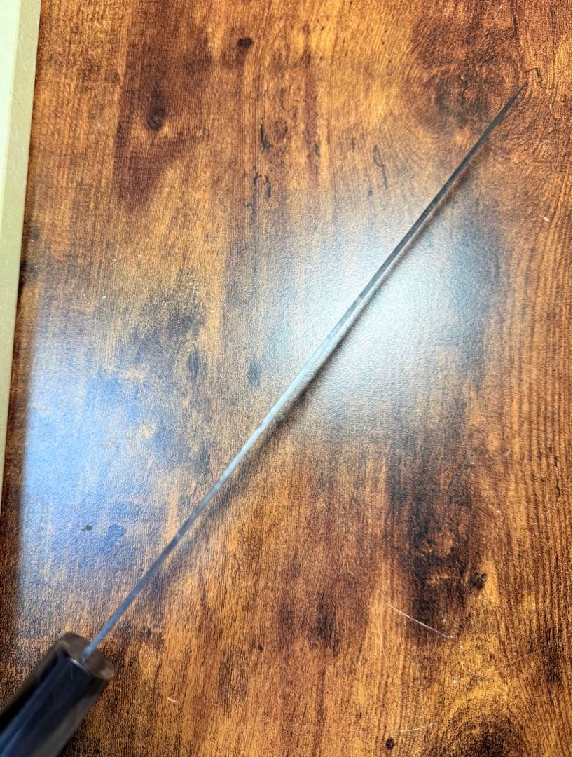 助松　和牛刀 8寸　青紙スーパー鋼　梨地 黒打　包丁　紫檀白水牛八角柄