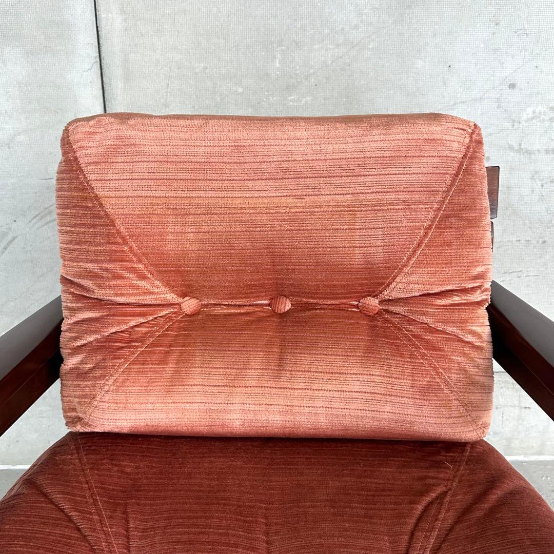 ★80s★ 昭和レトロ 森繁 MORISHIGE 1Pソファ｜無垢木枠 和モダン