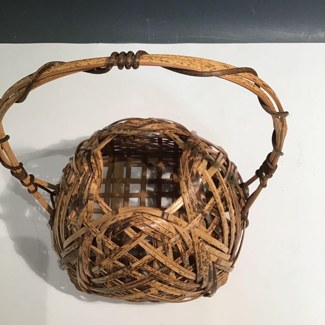 4013197 竹真斎 竹細工師 竹 工芸品 竹籠 花籠 華道 茶道具 生花