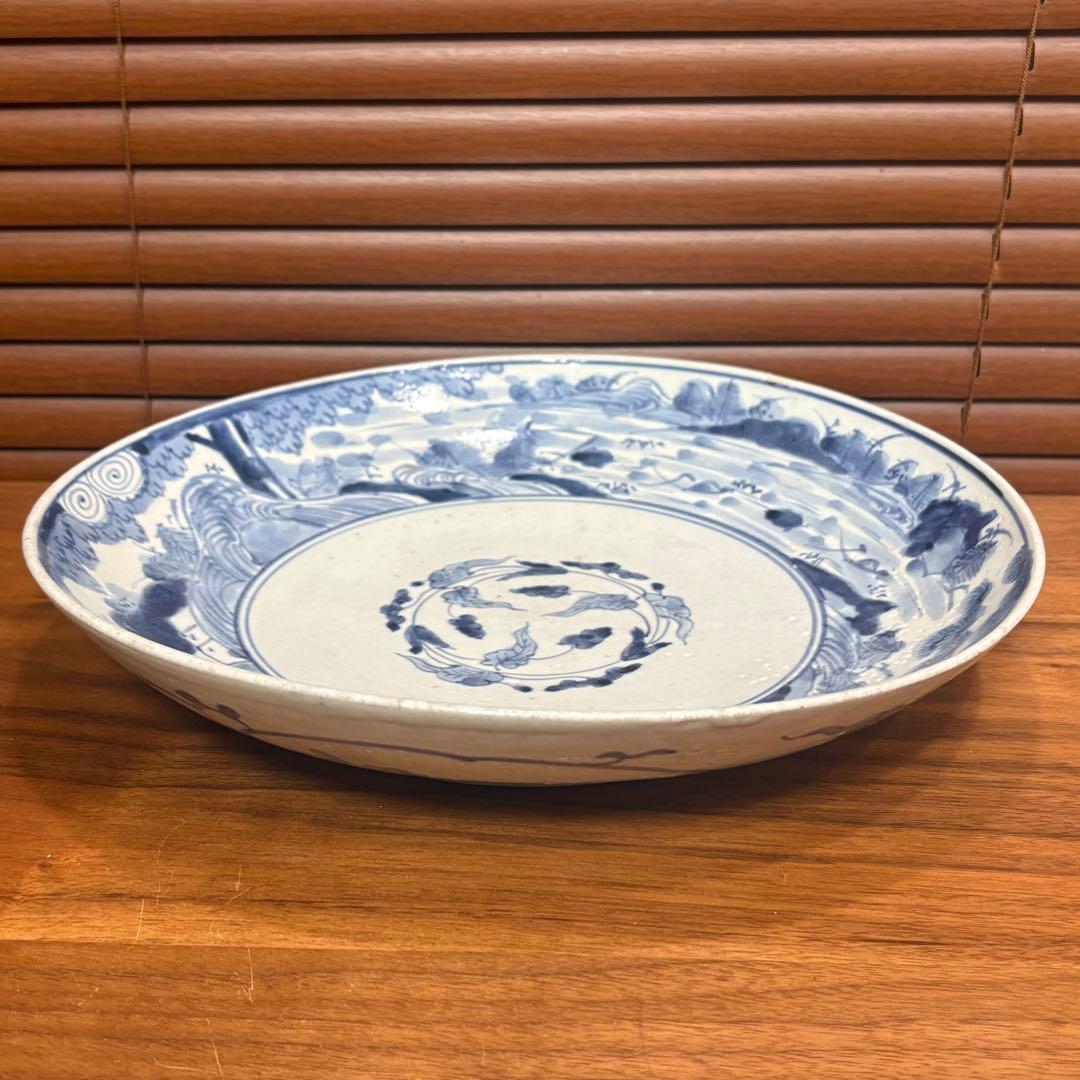 江戸時代　古伊万里　染め付　飾り皿