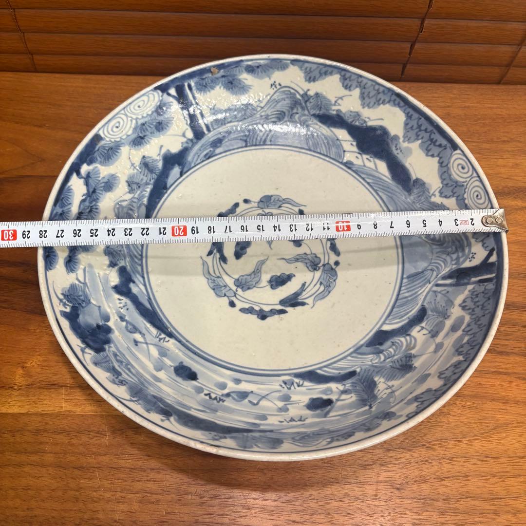 江戸時代　古伊万里　染め付　飾り皿