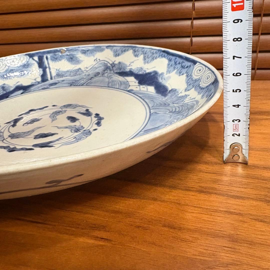 江戸時代　古伊万里　染め付　飾り皿