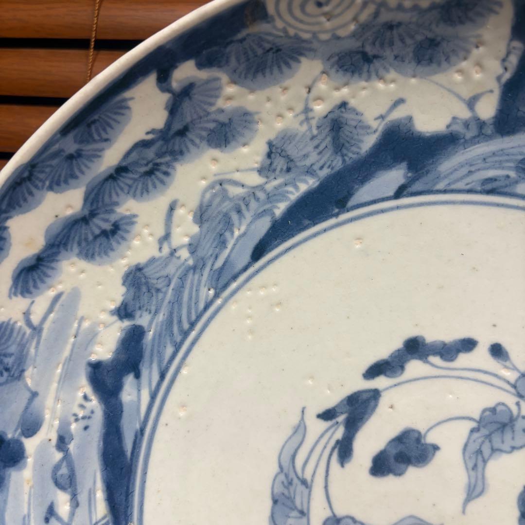 江戸時代　古伊万里　染め付　飾り皿