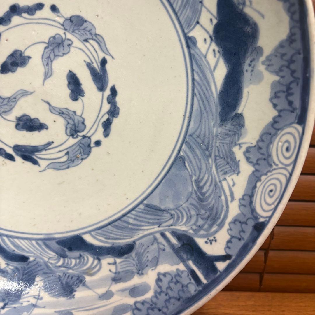 江戸時代　古伊万里　染め付　飾り皿