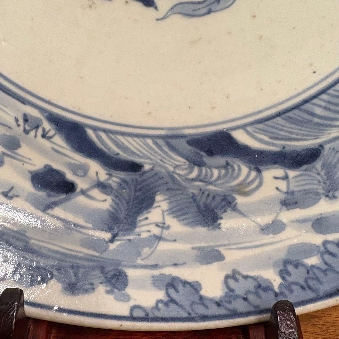 江戸時代　古伊万里　染め付　飾り皿