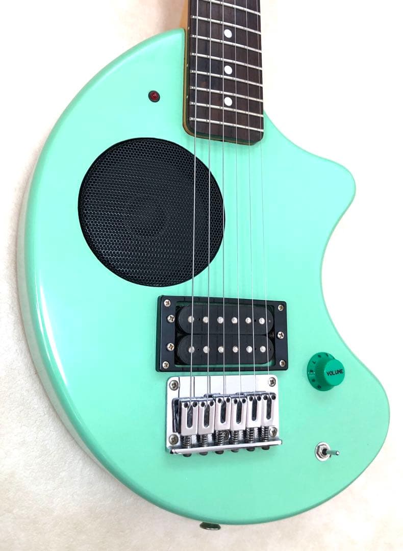 美品】ZO-3 ミントグリーン アンプ内蔵ミニギター ヘッドフォン端子付