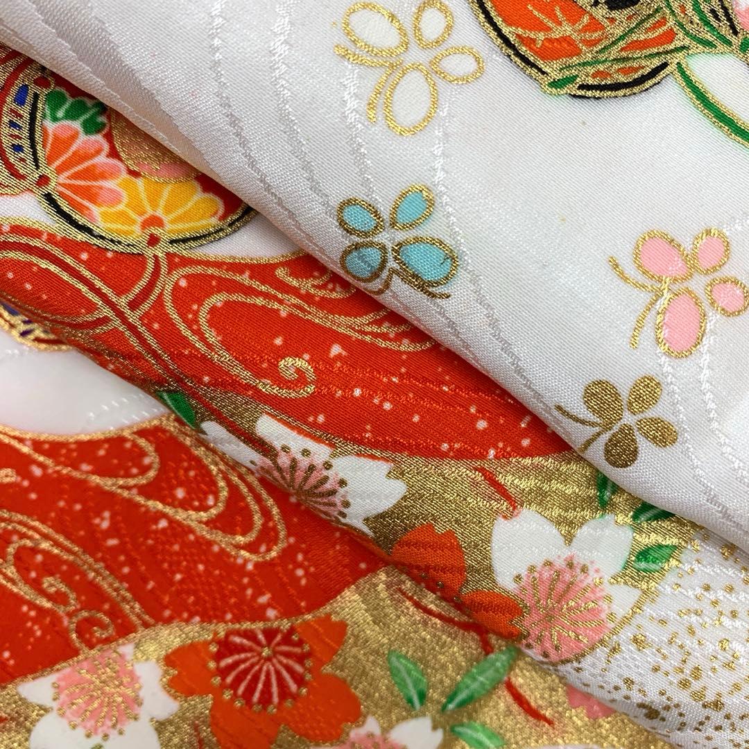 602agu4□七五三 三歳 女の子 着物&被布 金彩 御所車□美品 - メルカリ