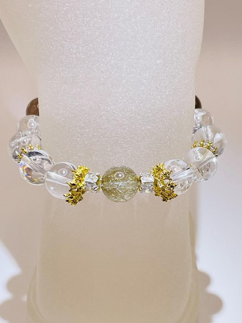 【シルバールチルクォーツ＆アイリスクォーツ/スモーキークォーツ】内径約15cm