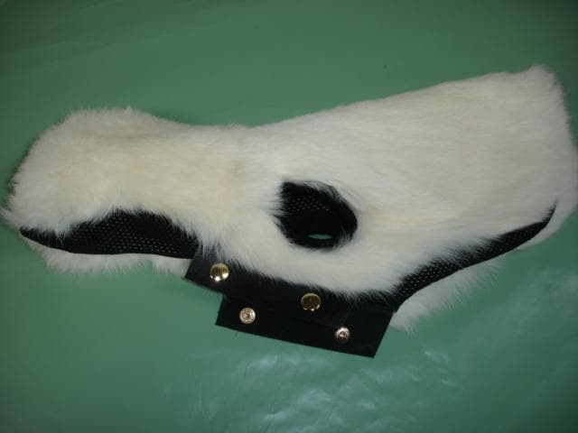 小型犬陽　毛皮　コート　ラビット　太目1号サイズ　裏地付　フード付きB