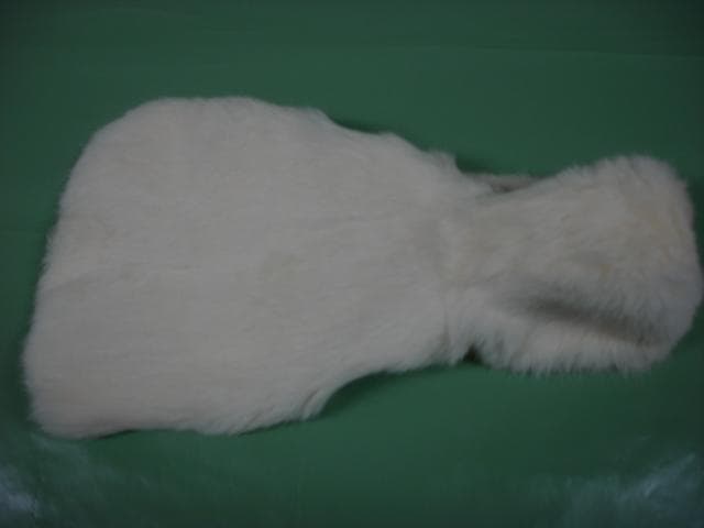 小型犬陽　毛皮　コート　ラビット　太目1号サイズ　裏地付　フード付きB