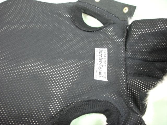 小型犬陽　毛皮　コート　ラビット　太目1号サイズ　裏地付　フード付きB