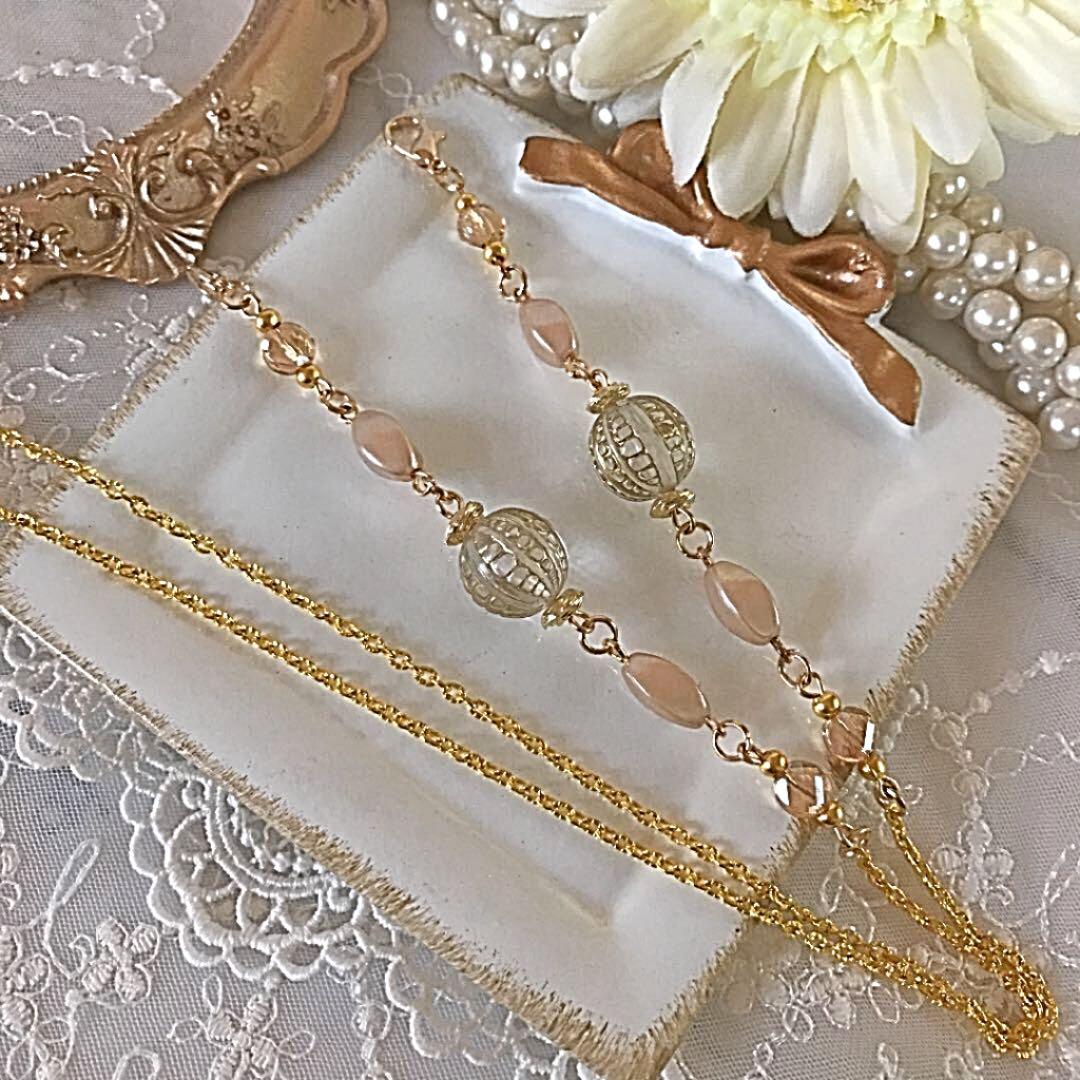 ♪495 ❤️ アンティーク　ビーズ　マスクチェーン　メガネチェーン　ハンドメイド