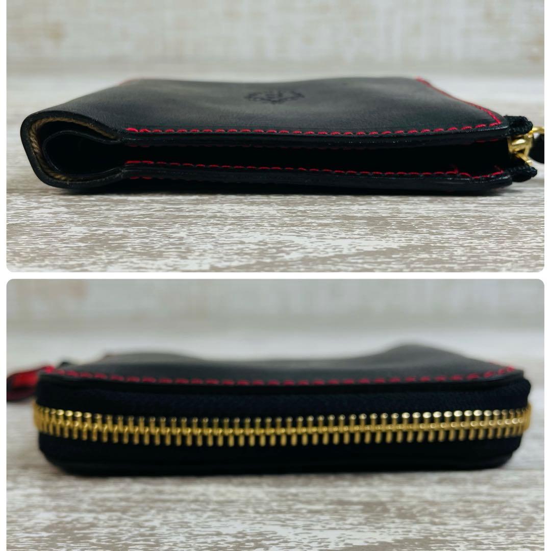 【極美品】HUKURO フクロ　大きく開く小さな財布　L字ファスナー　栃木レザー