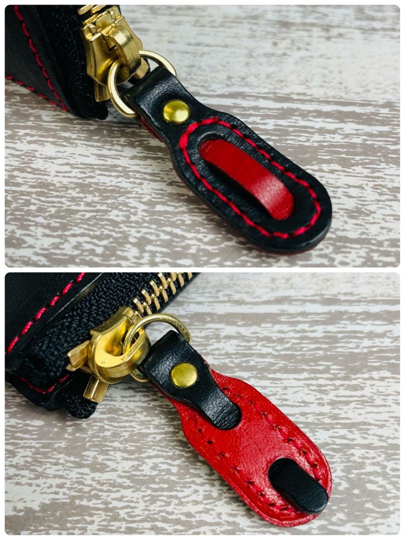 【極美品】HUKURO フクロ　大きく開く小さな財布　L字ファスナー　栃木レザー