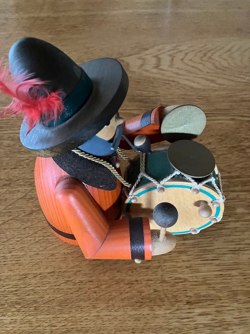 [レア]ドイツ　手作り木製オルゴール付きパイプ人形