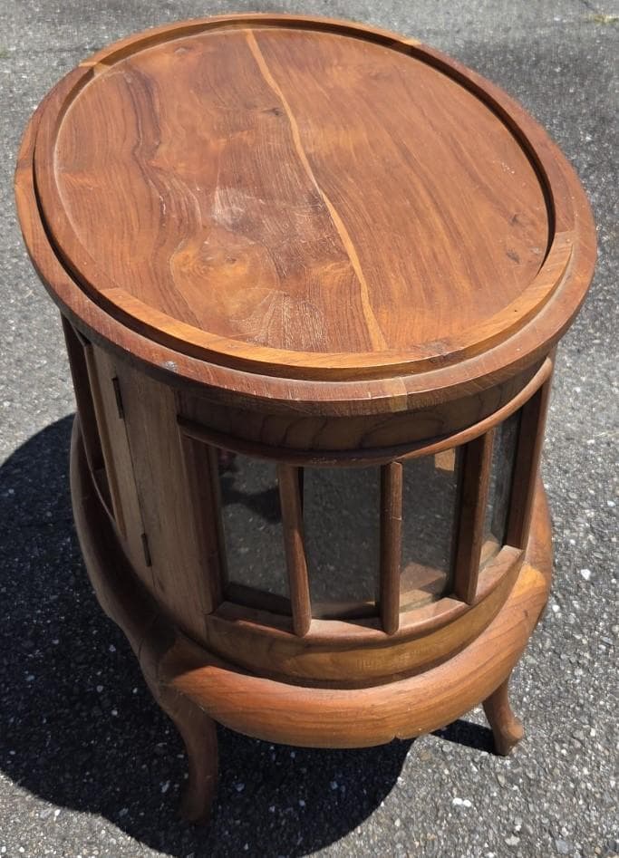 〈たのめる便・現状渡し〉ボトルショーケース 木製収納テーブル