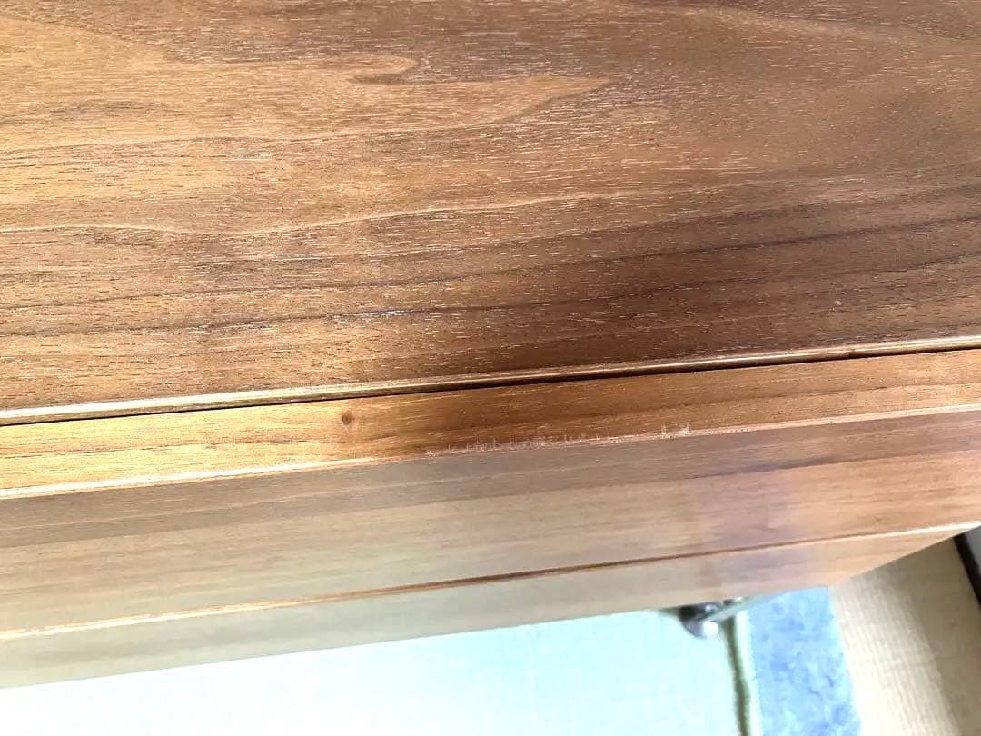 無印良品　ウォルナット　ウッドメタルオープンシェルフ 2段引き出し付き