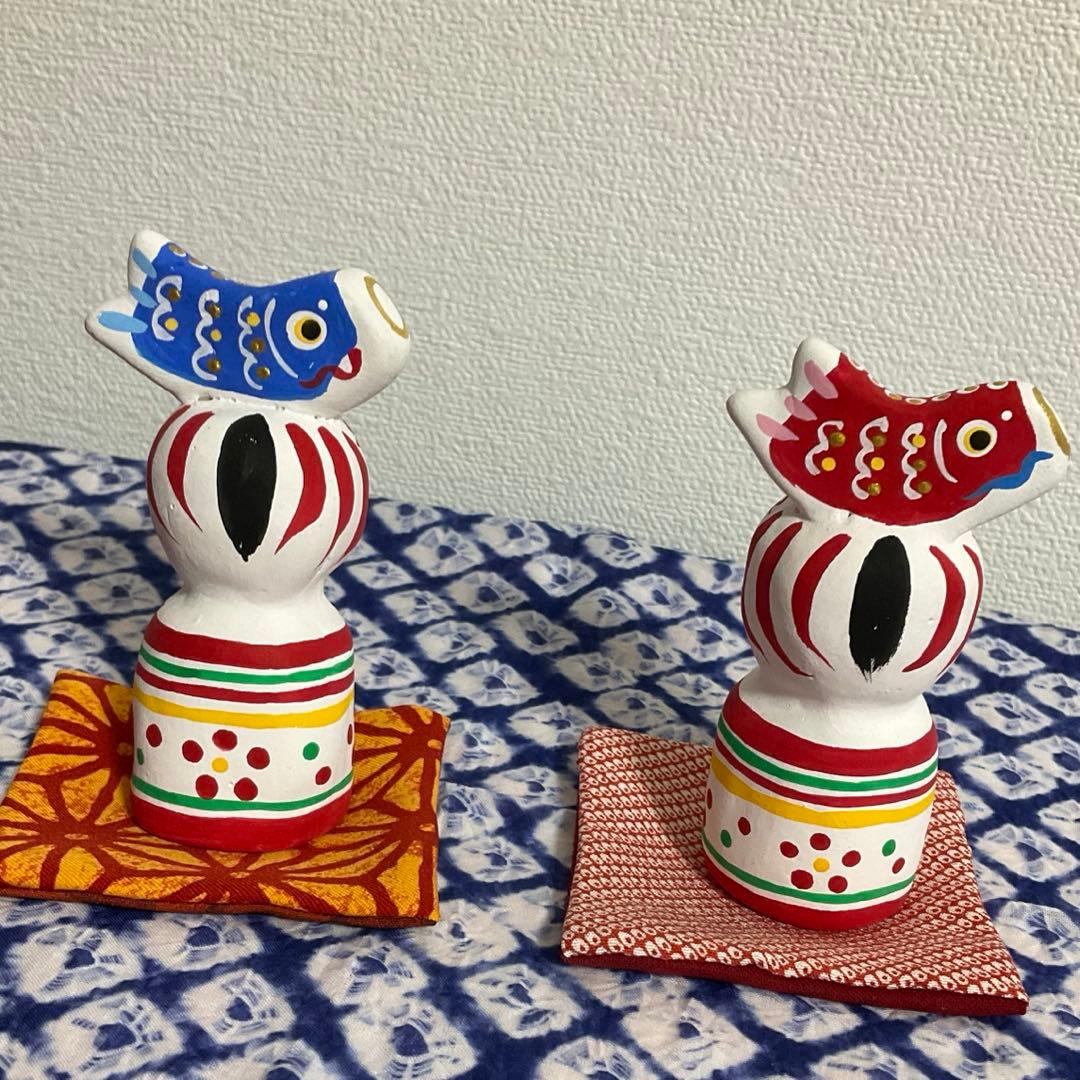 こけしと鯉のぼりのコラボ　岡山(座布団　伊勢) 入手困難