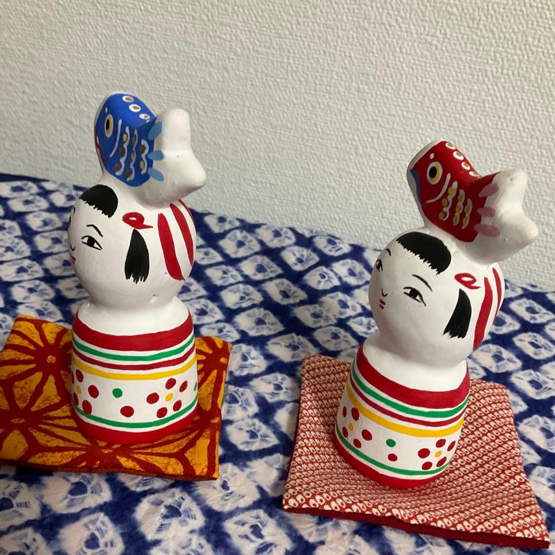 こけしと鯉のぼりのコラボ　岡山(座布団　伊勢) 入手困難