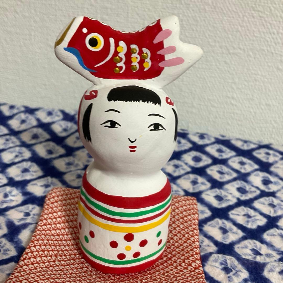 こけしと鯉のぼりのコラボ　岡山(座布団　伊勢) 入手困難