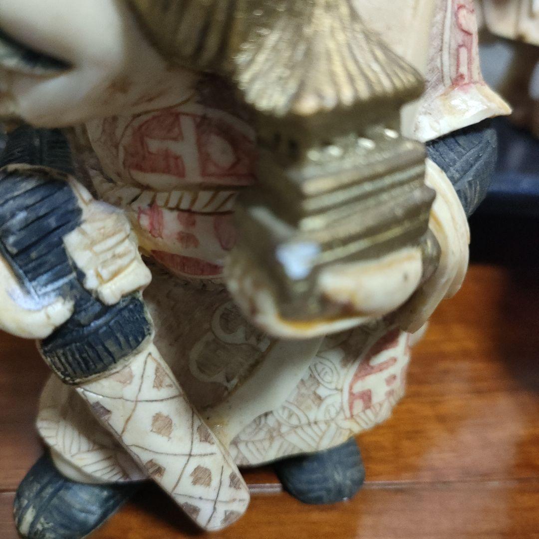 縁起物】七福神 練り物 置物 細密彫刻 6体セット - メルカリ