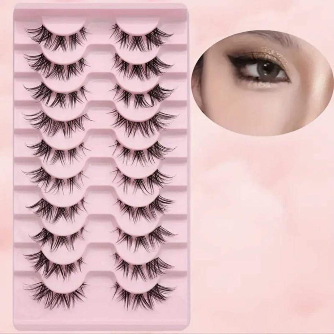 デカ目♡3D　ミンク　クロス　上まつげ　10組セット　新品未使用