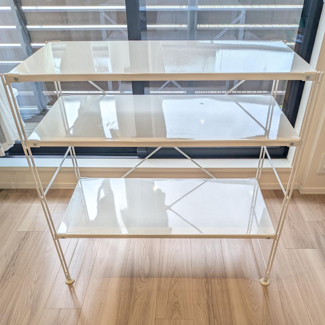 無印良品　スチールユニットシェルフ　スチール棚セット　ワイド　小　ライトグレー