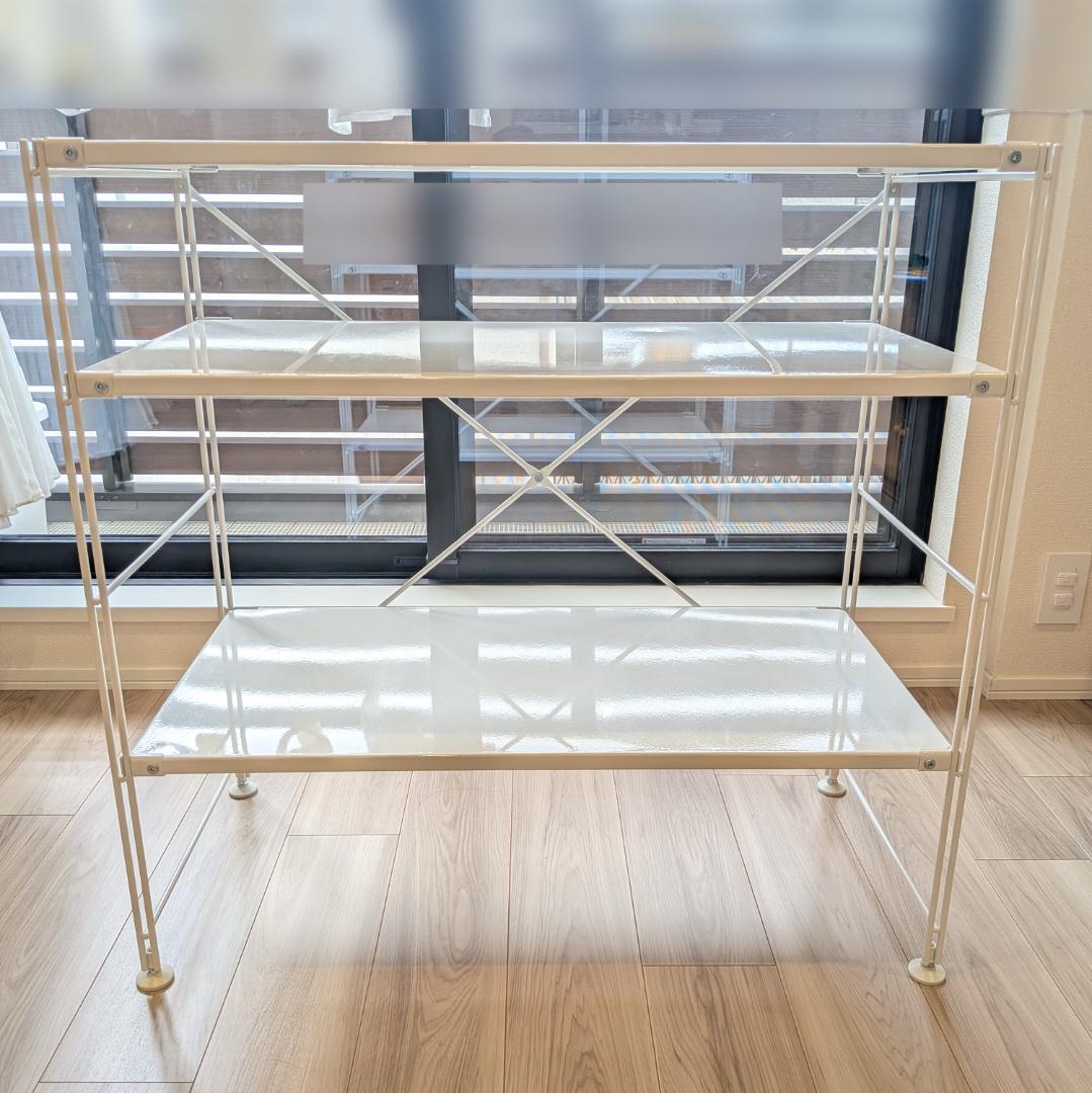 無印良品　スチールユニットシェルフ　スチール棚セット　ワイド　小　ライトグレー