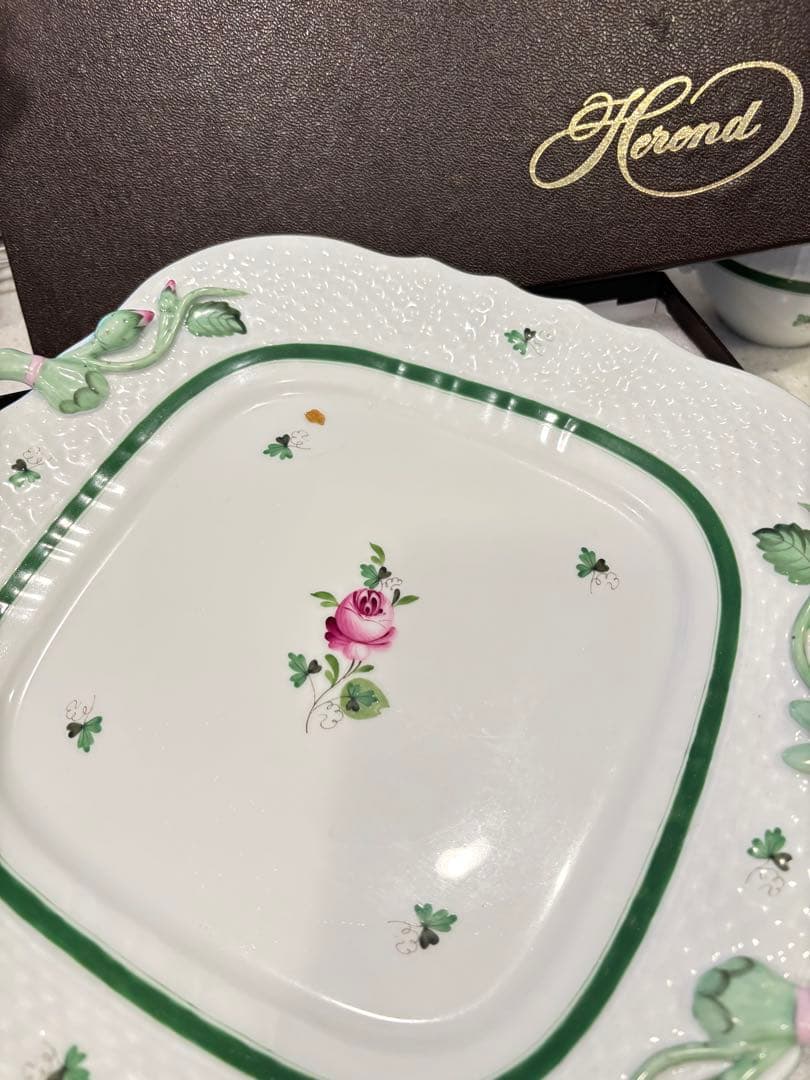 ヘレンド ウィーンの薔薇 ロング プレート ★希少★新品未使用★