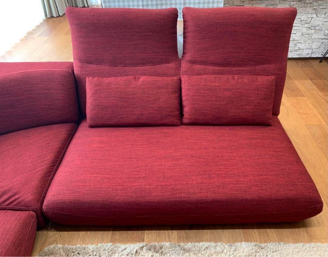 ◉中古美品◉コーナーソファ　L字ソファ　ロータイプ　レッド　東京インテリア