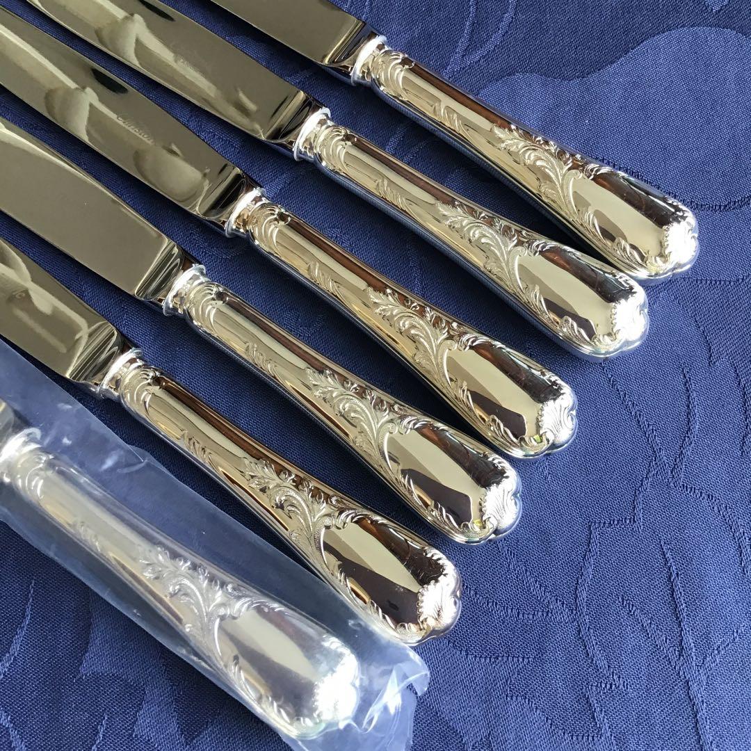 CHRISTOFLE MARLY》ディナー用シルバーナイフ＆フォーク各々6本