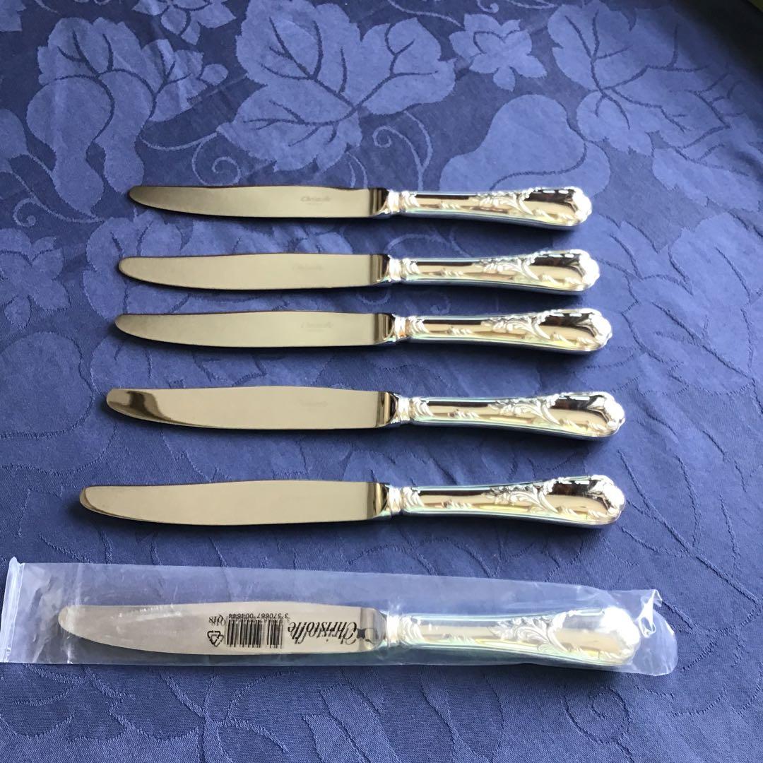 CHRISTOFLE MARLY》ディナー用シルバーナイフ＆フォーク各々6本