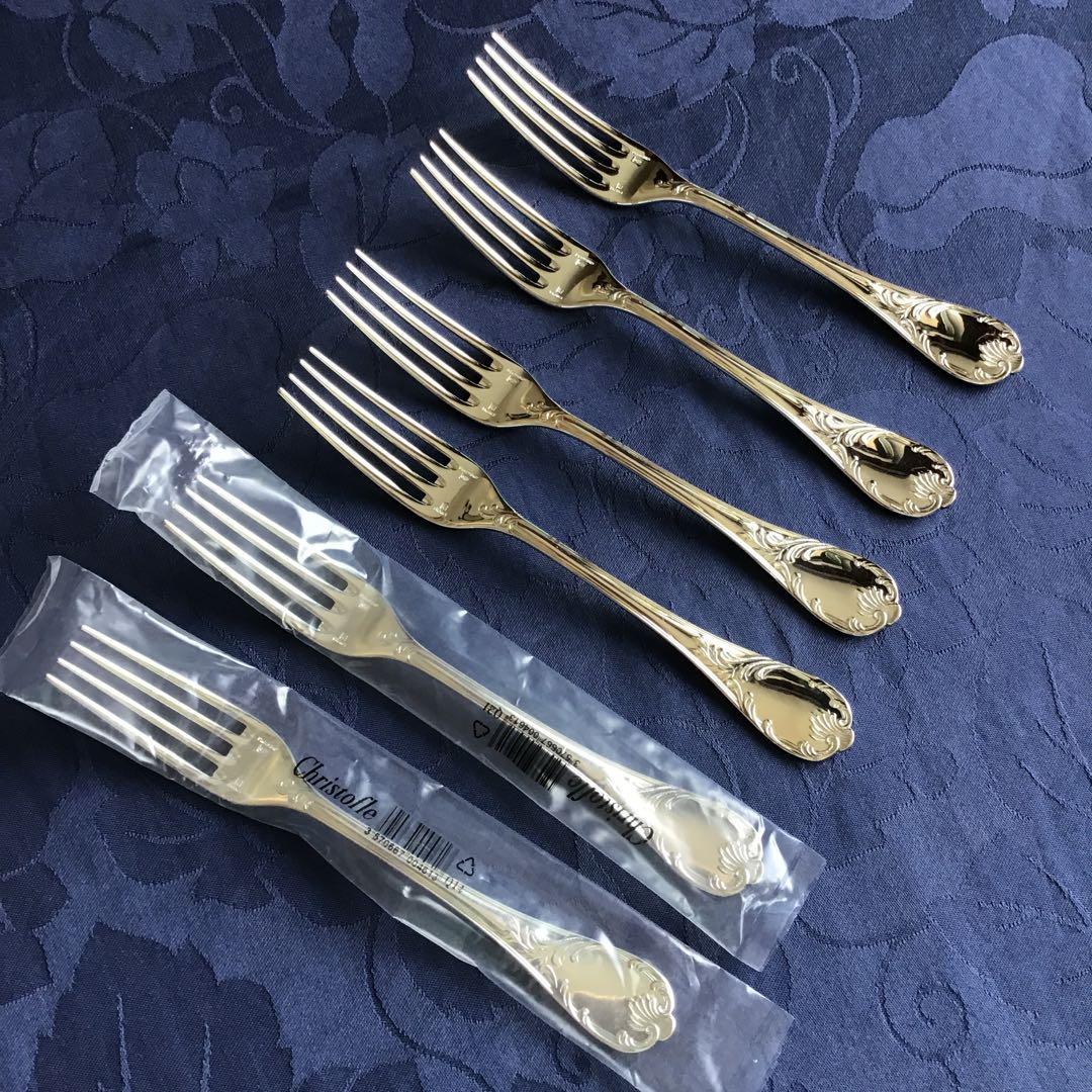 CHRISTOFLE MARLY》ディナー用シルバーナイフ＆フォーク各々6本