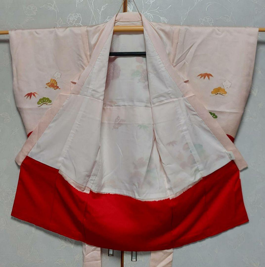 NA357アンティーク子供着物正絹七五三3歳用美品綺麗着丈85センチ裄丈45