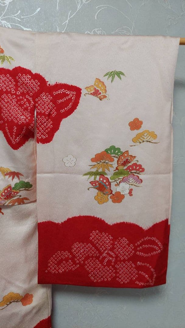 NA357アンティーク子供着物正絹七五三3歳用美品綺麗着丈85センチ裄丈45