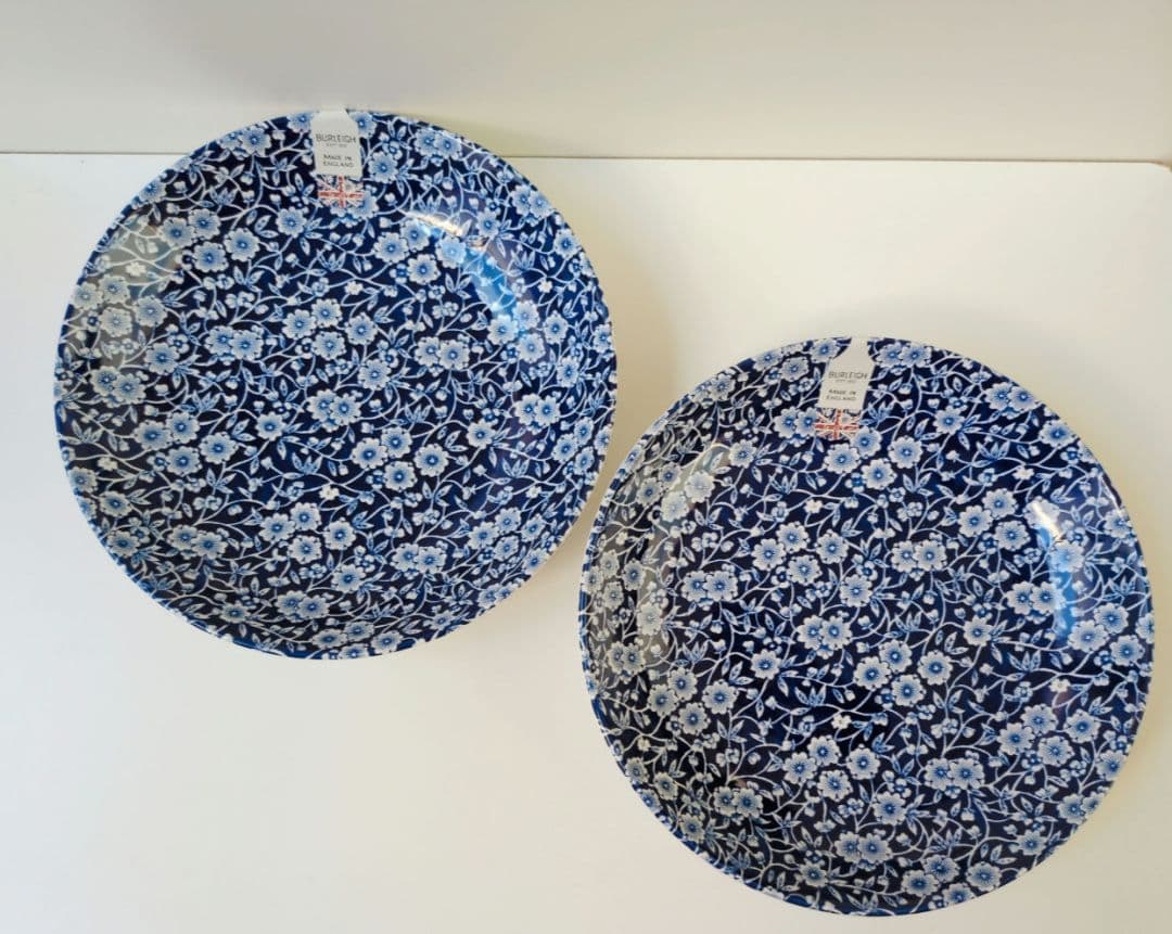 バーレイ　ブルーキャリコ　パスタボウル　４枚