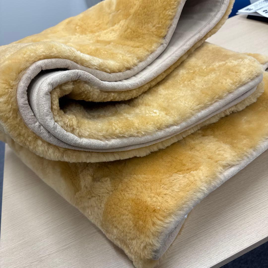 ムートンシーツ　フリース ベッドパッド ベージュ