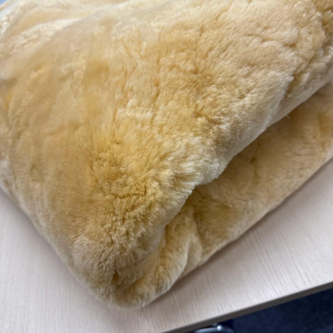 ムートンシーツ　フリース ベッドパッド ベージュ