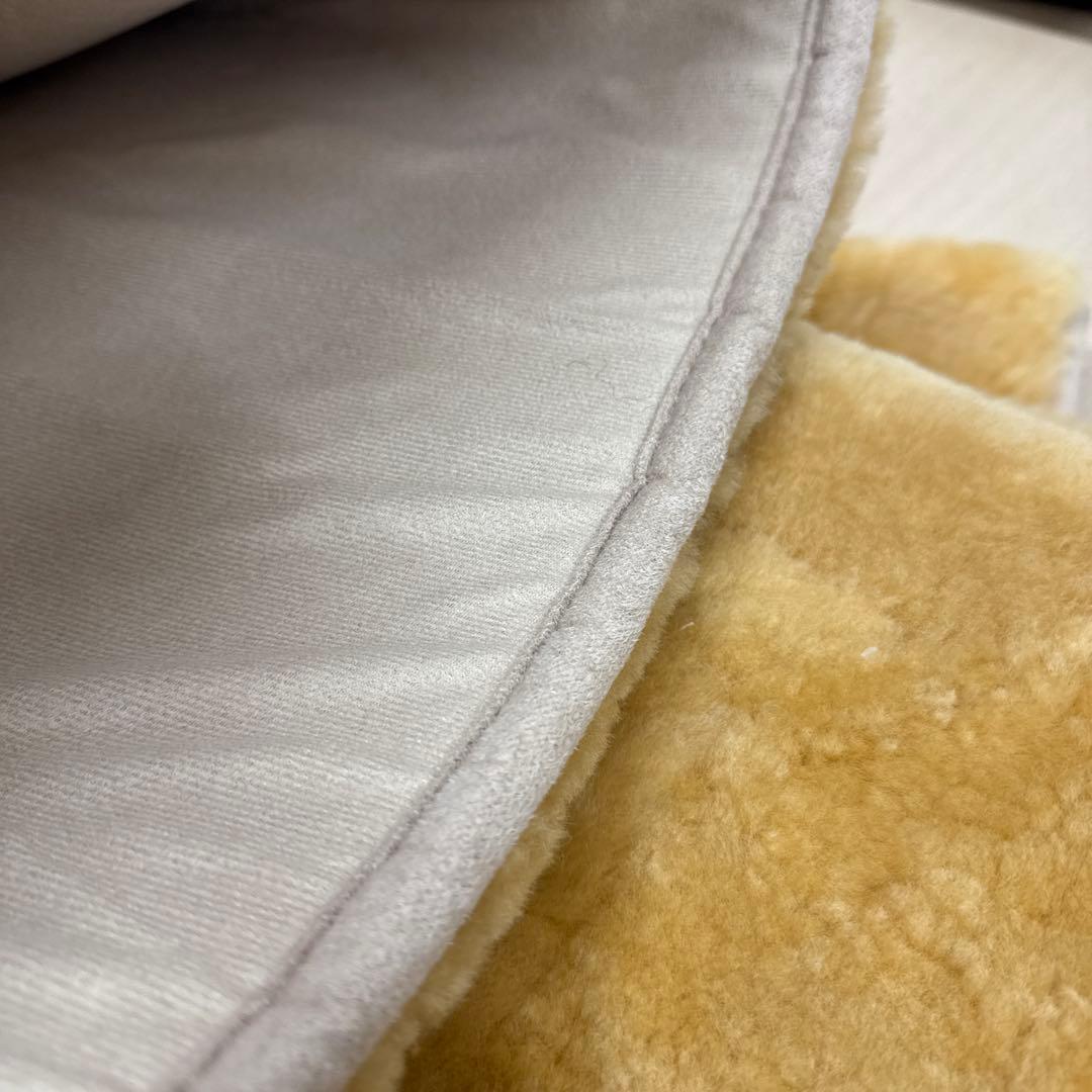 ムートンシーツ　フリース ベッドパッド ベージュ