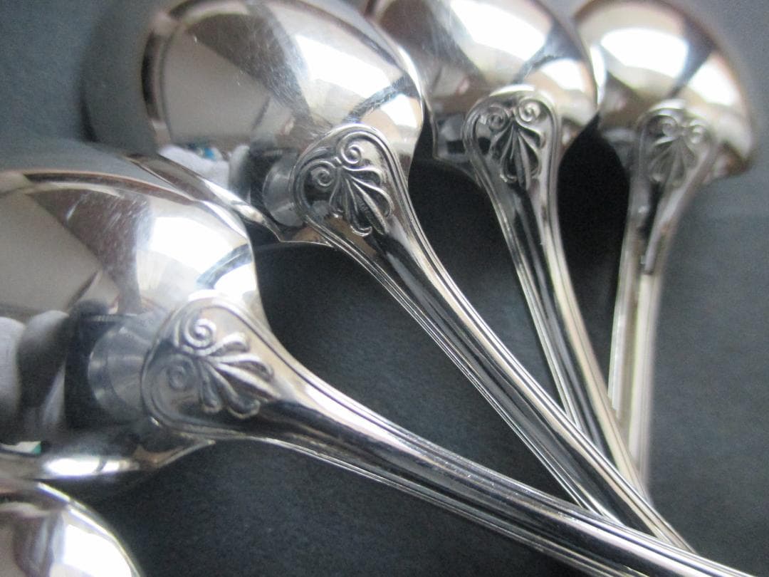 極美品☆仏蘭西高級銀器☆クリストフルシルバー デミタススプーン5本　マルメゾン