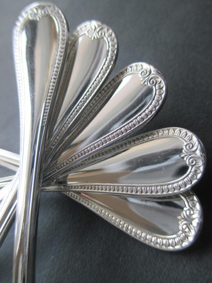 極美品☆仏蘭西高級銀器☆クリストフルシルバー デミタススプーン5本　マルメゾン