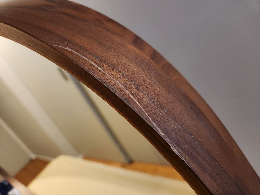 Crate&Barrel ウォールナットフレーム　オーバルミラー